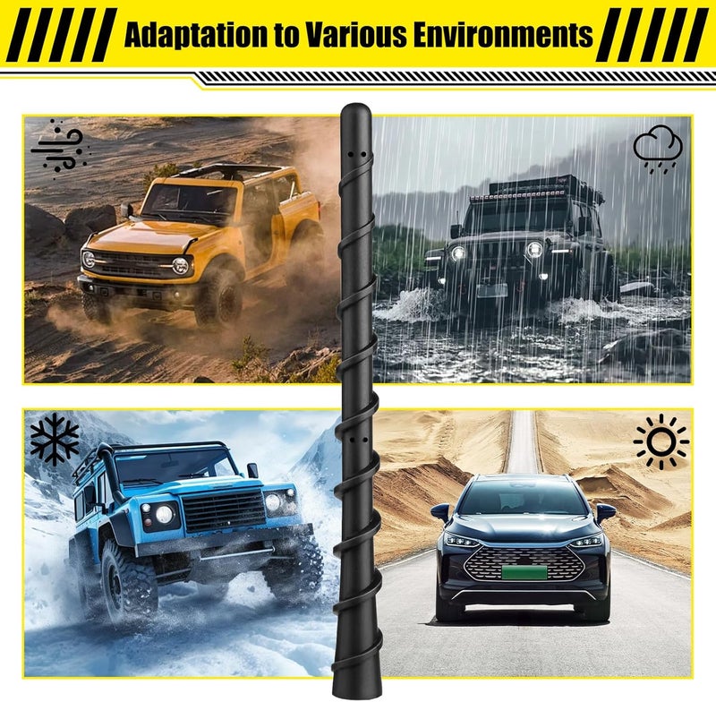 BFXM Black Spiral Bending Antenna, Waterproof Car Rubber Antennas, 7 Inch Auto Toppers Flexible Retrofit Antenna with Screw, Exterior Car Accessories for Car Radio AM FM for Trucks, Cars, SUVs - Image 5